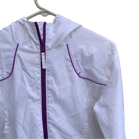 Girls Columbia Wind Racer Lightweight Hoodie Windbreaker Jacket 18 / 20 White - Picture 2 of 5